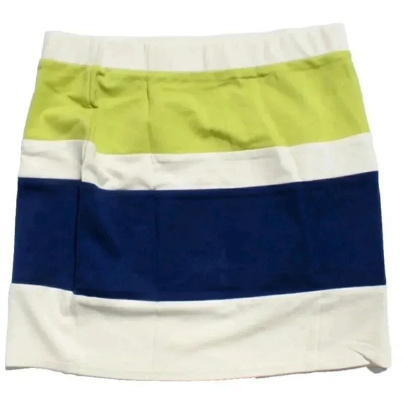 NWT ENGLISH FACTORY White Stripped Retro A-LINE MINI Skirt Sz Large Strechy - Picture 1 of 2